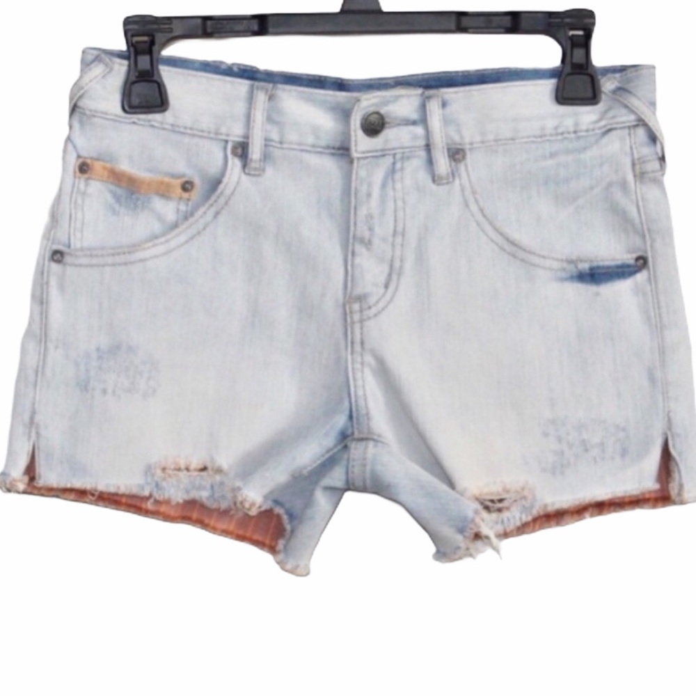 Free People Distressed Denim Shorts